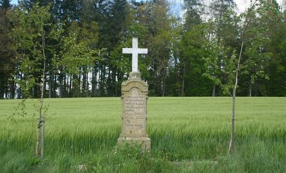 Feldkreuz auf der Anhöhe Richtung Fleischwangen